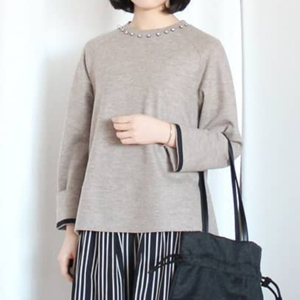 Lanvin Collection embellished neckline sweater